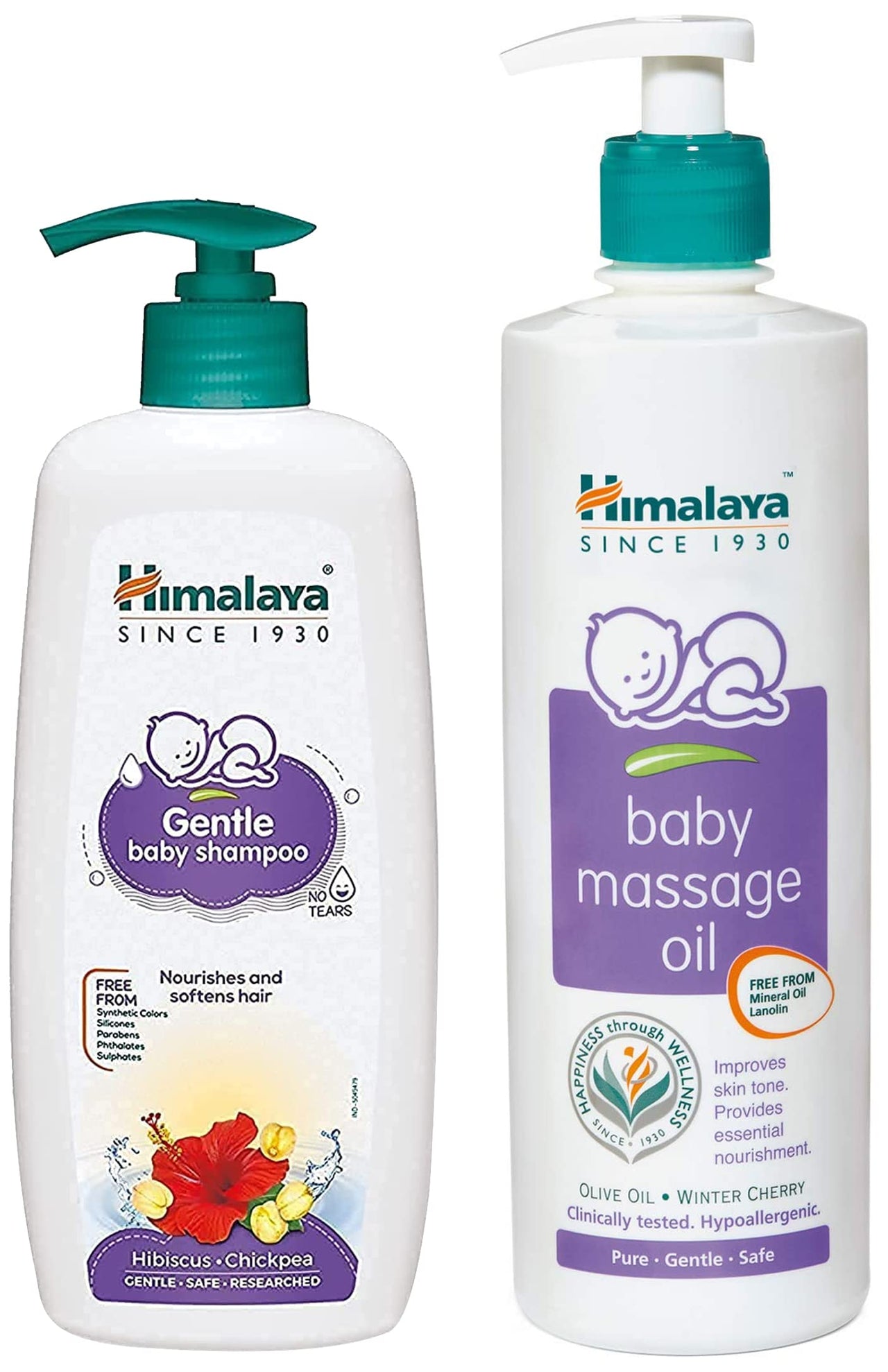 Himalaya Baby Shampoo (400 ml) and Massage Oil (500ml) Combo