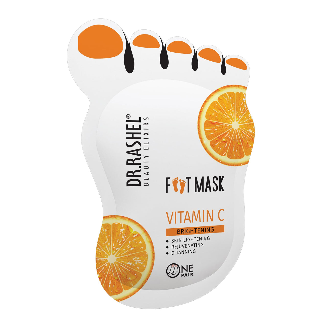 Dr.Rashel Vitamin C Peeling Mask for Cracked Feet | Dead Skin Remover | Heel Peel Pedicure | At Home Foot Care | Lavender | Exfoliant Foot Crack Mask with Moisturising Agents
