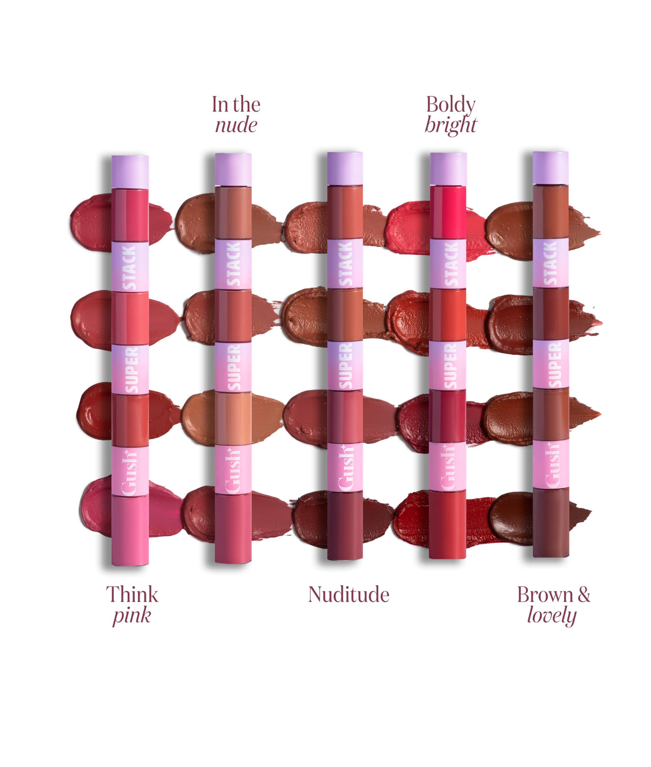 Gush 4 In 1 Matte Liquid Lipstick |Waterproof And Smudge Proof|Non Sticky & Non Drying |Long Lasting Hydrating Formula|Infused With Shea Butter And Jojoba Oil To Prevent Dryness (8.4 Ml) (Light Nudes)