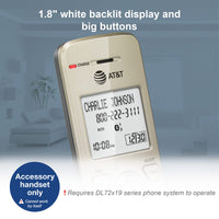 AT&T DL70019 Accessory Handset for DL72x19 Phone with Bluetooth Connect to Cell, Call Blocking, 1.8