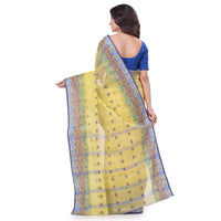 dB DESH BIDESH Women`s Traditional Bengal Tant Tri Leaf Woven Design Pure Handloom Cotton Saree Without Blouse Piece