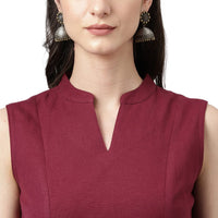 FIORRA Women's  Maroon Rayon A-line Kurta with Pant