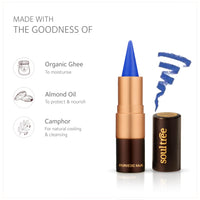 SoulTree Ayurvedic Kajal | True Blue Kajal 005 | Blue Shade | Enriched with 100% Organic Ghee, Almond Oil & Camphor | Soothe, Cool & Nourish Eyes | 3gm