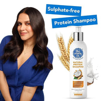 The Moms Co. Natural Protein Shampoo for Strong Hair With Hydrolyzed Silk & Wheat Proteins | Controls Hair Fall, Reduces Dryness & Frizz | Shampoo For Women & Men | Chemical & Sulphate Free - 200ml