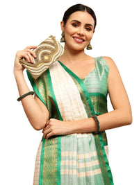 Satrani Women's Poly Silk Woven Saree With Unstitched Blouse Piece