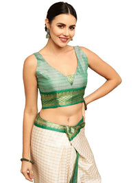 Satrani Women's Poly Silk Woven Saree With Unstitched Blouse Piece