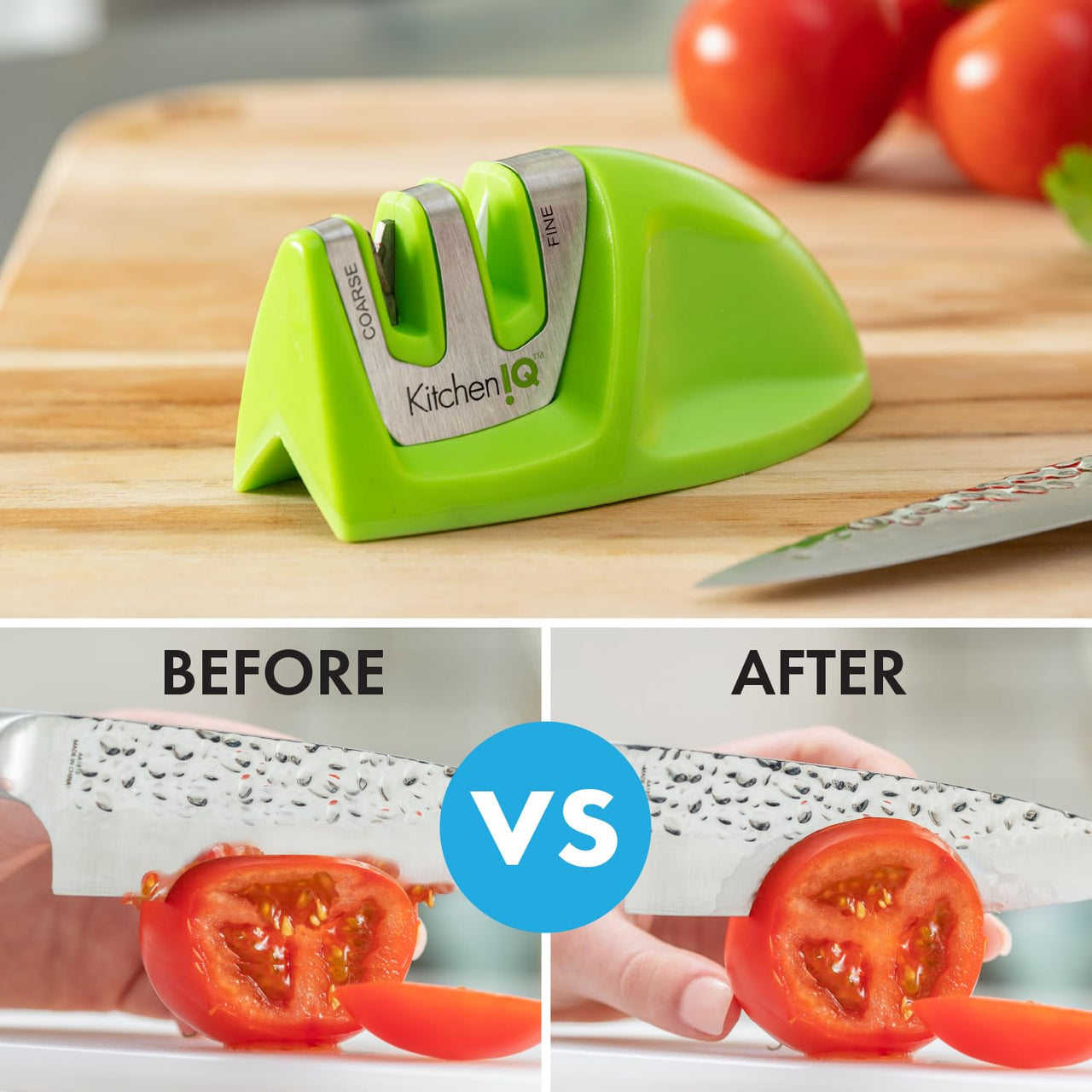 51422 | Edge Grip 2-Stage Knife Sharpener | Green – 3 Pack | Coarse & Fine Sharpener | Compact for Easy Storage | Stable Non-Slip Base | Soft Grip Rubber Handle | Straight & Serrated Knives Green-3Pack