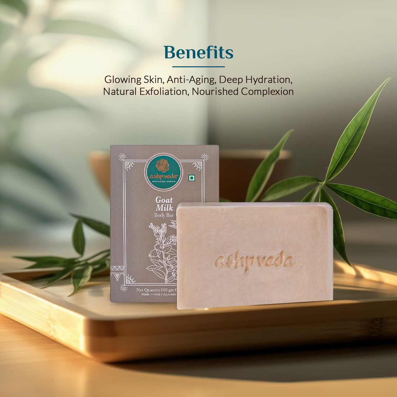 Ashpveda Jojoba Oil & Goat Milk Handmade Bath Soap Bar for Skin Hydration, Nourishment, Tan Removal & Glowing Skin (100gm)