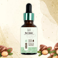 Nat Habit Cold Pressed Argan Oil, 100% Pure Oil for Women & Men, Skin & Hair, Body Massage Oil, Hair Oil (Argan Oil, 30ml)