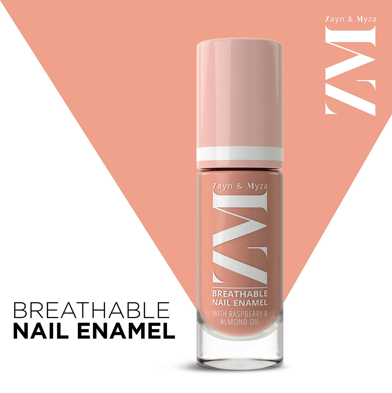 ZM Zayn & Myza Breathable Nail Enamel - Coffee Cream | Smooth Application | Quick-Drying I Longlasting I Chip-Defiant I Water Permeable | Glossy Finish | 100% Vegan, 6 ml