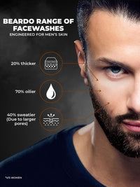 BEARDO De-Tan Face wash for Men, 100ml (Pack of 2) | Reduces Tan for glowing complexion | Coffee Facewash | Dark Spot Reduction | Tan removal face wash men