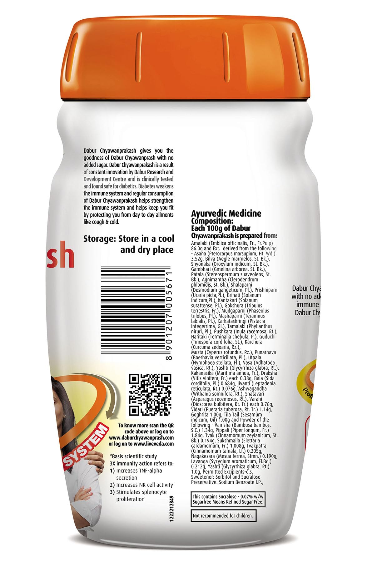 Dabur Chyawanprakash Sugarfree - 900g | 3X Immunity Action | Clinically Tested Safe for Diabetics | With 40+ Ayurvedic Herbs | Boosts Immunity | Helps Build Strength & Stamina | Builds Overall Health