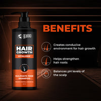 Beardo Hair Growth Vitalizer Shampoo, 200 ml | Shampoo for Men | Promotes Hair Growth | Sulphate and Paraben Free Shampoo | With Onion Oil & Biotin