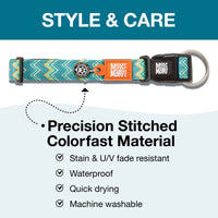 Max & Molly Soft Padded Neoprene Dog Collar w/Smart ID Gotcha! QR Pet Safety Tag, Durable, Waterproof, Anti-Stink, Machine Washable Collar for Dogs, Chevron Green Pattern, L Vintage Green L (15-25