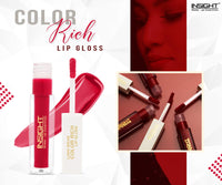 INSIGHT Long Wear Color Rich Lip Gloss, Glossy Finish - LG41-01&Insight Cosmetics Crème Blusher, Face Makeup, Dusty Rose, 3.5 gm(B-02=03)