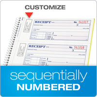Adams Money and Rent Receipt Book, 2-Part Carbonless, 7-5/8