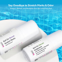 COS-IQ Roll-On Serum Combo Pack - Stretch Marks Removal Roll-On and Brightrning Underarm Serum for Men & Women (40ml x Pack of 2)