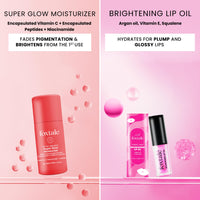 Foxtale Glow On Heartbeat Skincare Gift Set | Hydrating Cleanser, Tan-Removing Face Mask, Nourishing Lip Oil & Free Heart-Shaped Pouch | Travel-Friendly Self-Care Kit for Radiant, Glowing Skin