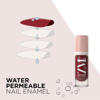 ZM Zayn & Myza Breathable Nail Enamel - Red Velvet | Smooth Application | Quick-Drying I Longlasting I Chip-Defiant I Water Permeable | Glossy Finish | 100% Vegan, 6 ml