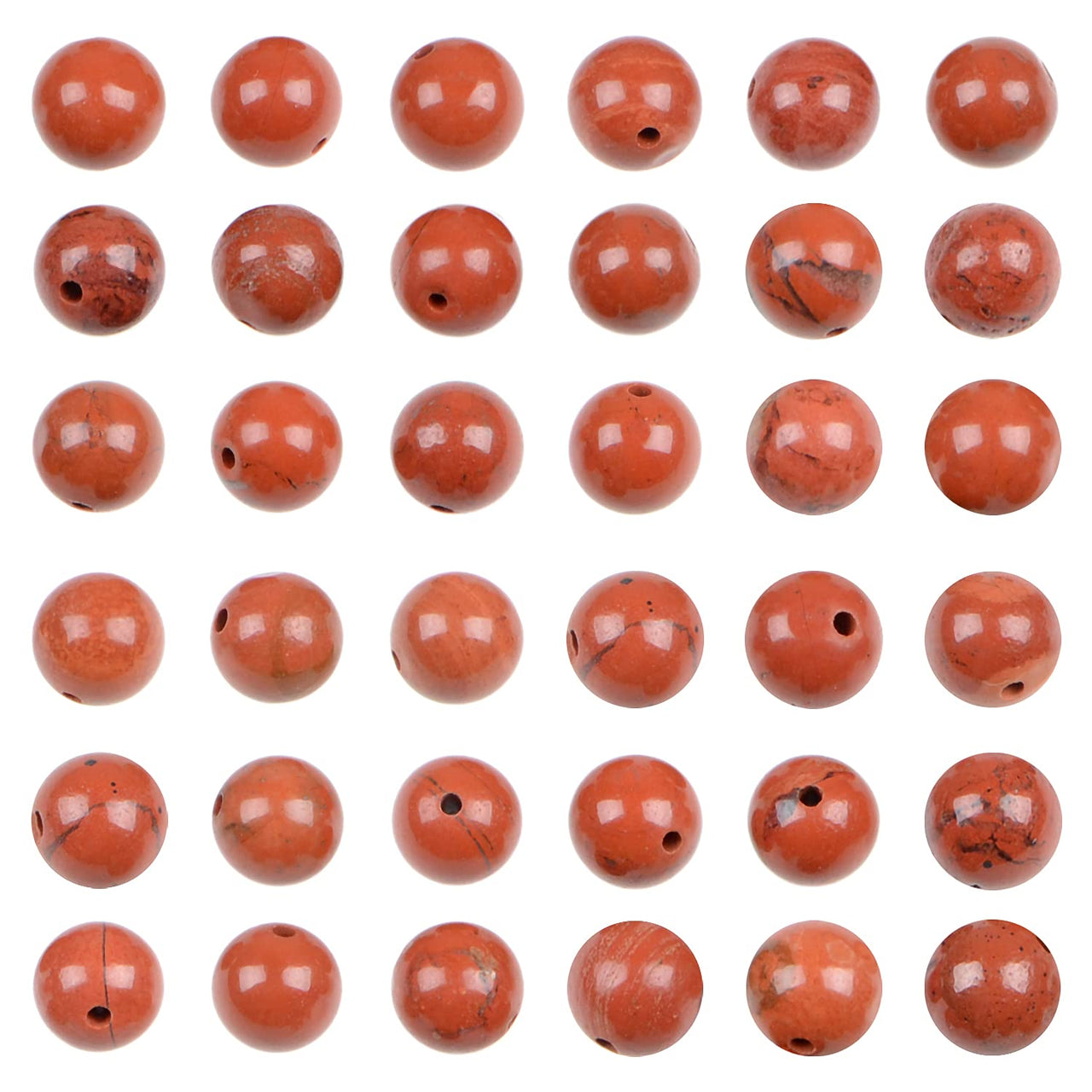 Bymitel 210pcs Natural Crystal Beads Stone Gemstone Round Energy Healing Loose Beads with Stretch Cord for Jewelry Making Bracelets Anklets (Red Jasper, 4mm 210pcs) Red Jasper