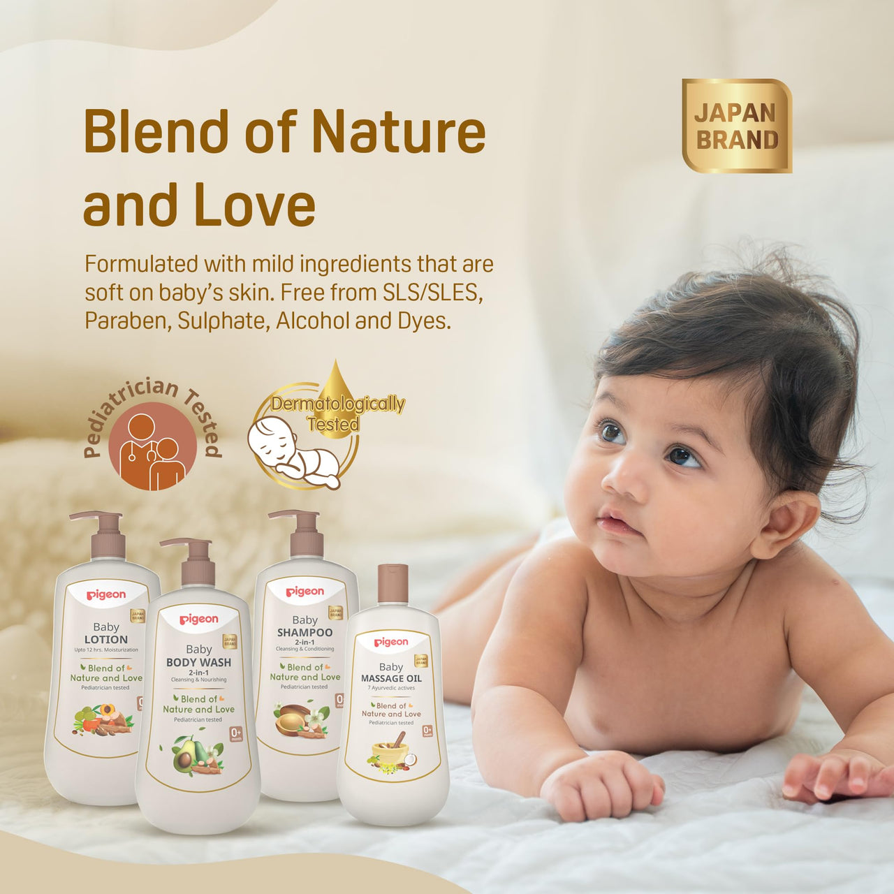 Pigeon 2-in-1 Baby Body Wash For Cleansing & Nourishing, Enriched With Avocado Oil & Marshmallow Extract, Parabens Frew, SLS & SLES Free - 200 ml