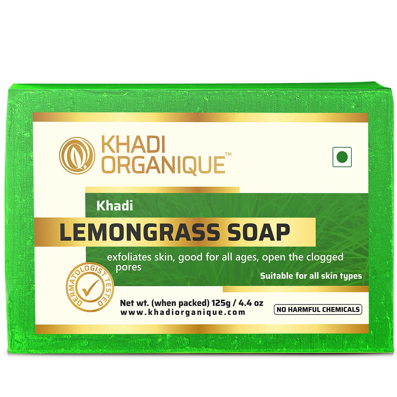Khadi Organique Pure Natural & Herbal Handmade Lemongrass soap Combo Kit Pack of 4 500gm