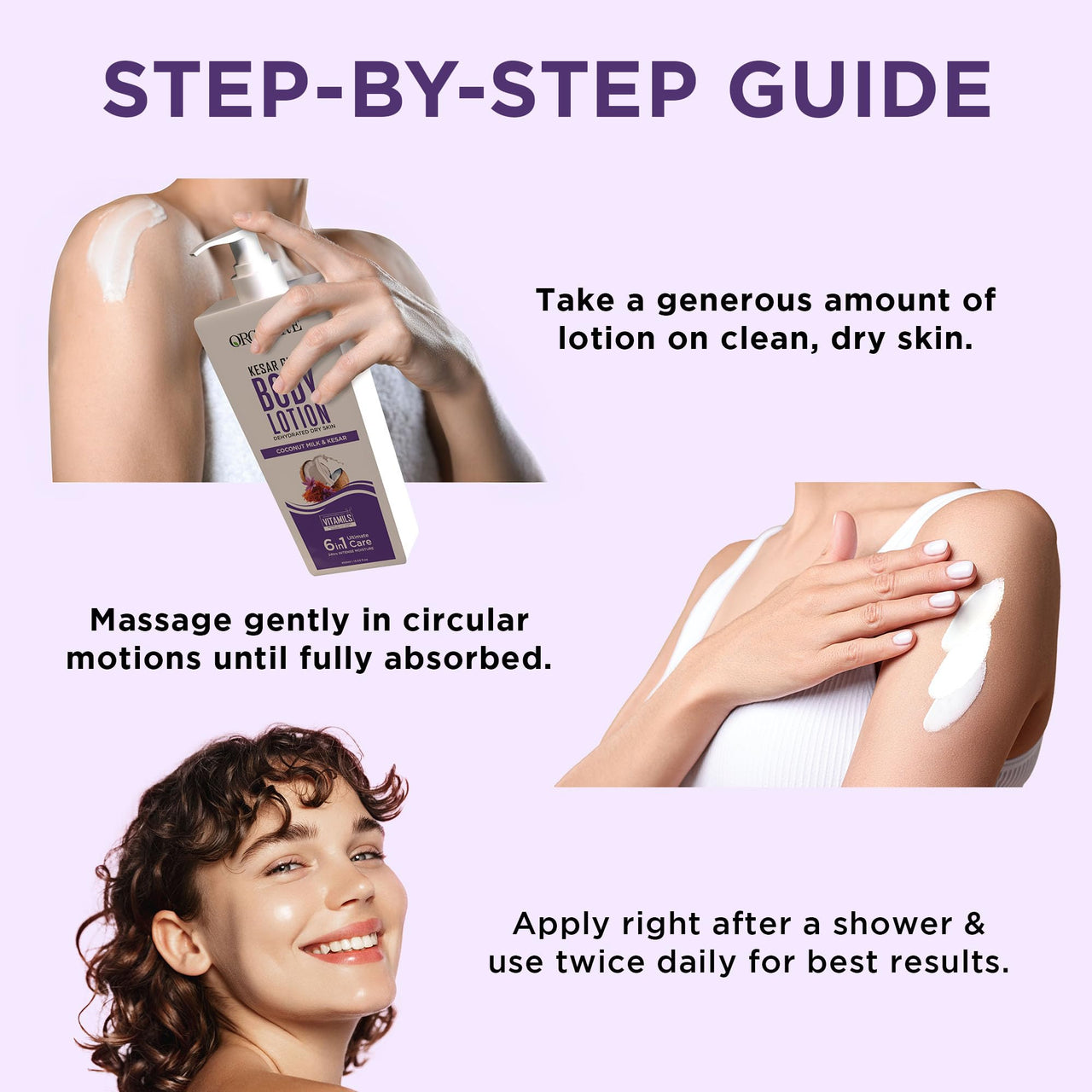 ORGATRE Kesar Glow Body Lotion for Dry Skin | Coconut Milk & Saffron | Deep Moisturization & Brightening | 24H Intense Hydration | For Women, Men & Kids | Antioxidant Protection – 400ml