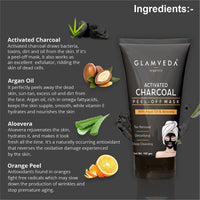 Glamveda Activated Charcoal & Pure Glow Gold Peel Off Mask | Paraben Free | 200 gm (charcoal & Gold)