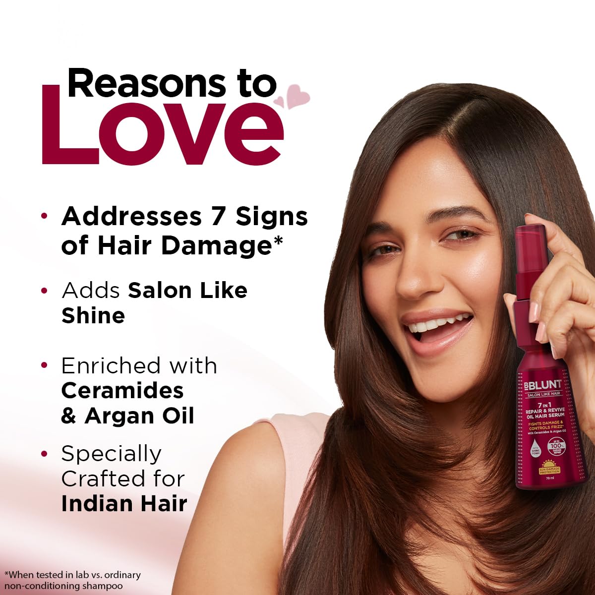 BBLUNT 7 in 1 Repair & Revive Oil Hair Serum for Upto 100% Damage Repair - 70ml | Addresses 7 Signs of Hair Damage | Enriched with Ceramides & Argan Oil