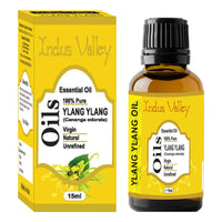 Indus Valley 100% Pure Natural & Organic, Undiluted ylang ylang Essential Oil with Glass Dropper for Skin, Hair Care -15ml