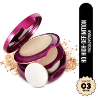 Hilary Rhoda HD High-Definition Pressed Powder | 2 in 1 Compact Powder | Shimmery & Matte Finish | Oil Control Formula | 18g (Buff Beige - Shade 03)