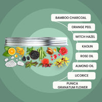 WildOak Activated Charcoal Clay Face Mask | Removes Excess Oil & Detox | De-Tan & Anti-Acne | Fights Pigmentation, Wrinkles & Blackheads | Skin Brightening Face Pack | 100g