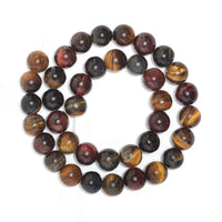 45pcs 8mm Natural Stone Beads Tricolor Tiger Eye Beads Energy Crystal Healing Power Gemstone for Jewelry Making, DIY Bracelet Necklace