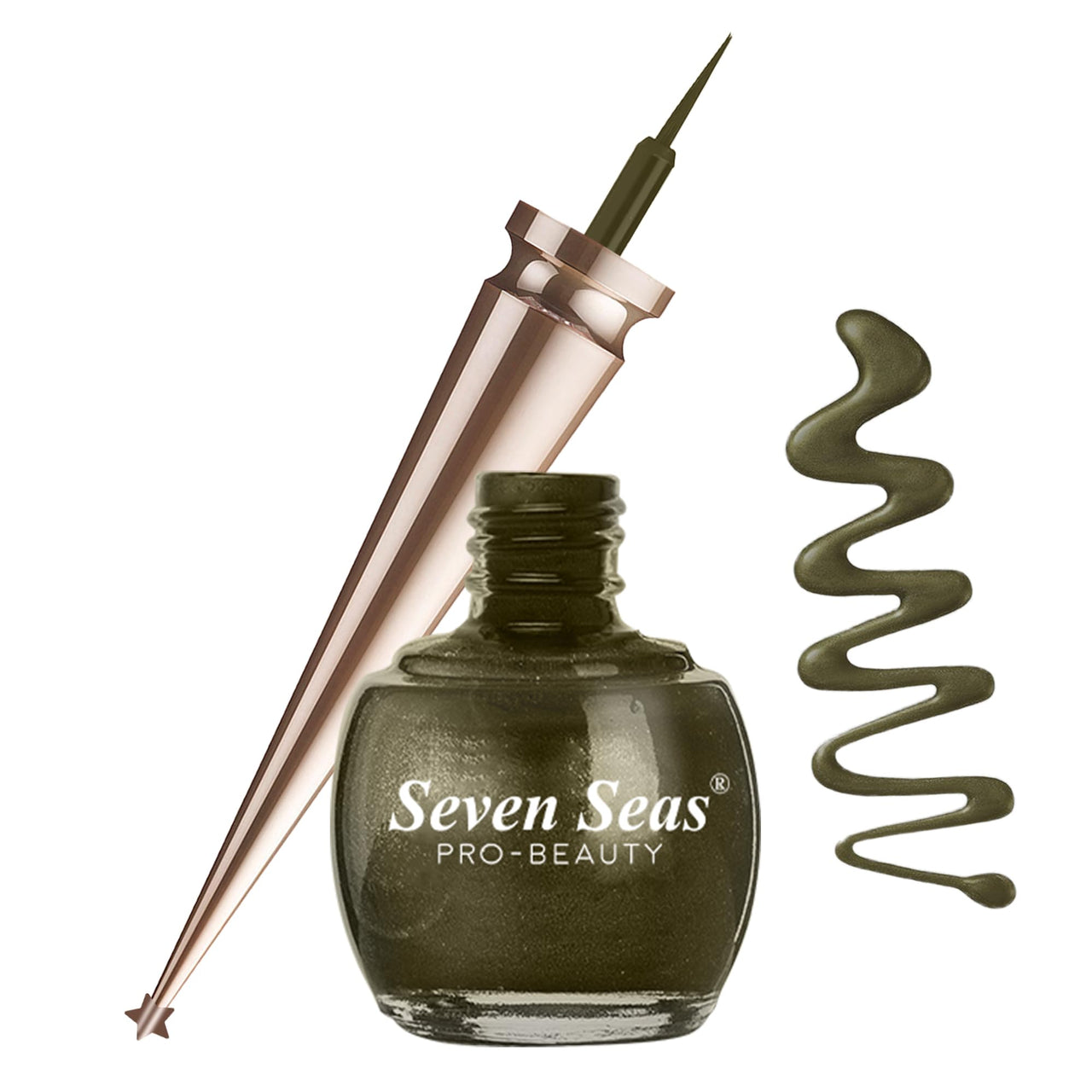 Seven Seas Liquid Color Eyeliner - 5ml | Waterproof | Smudgeproof | Long Lasting | Eyeliner for Women (Coffee, 5ml)