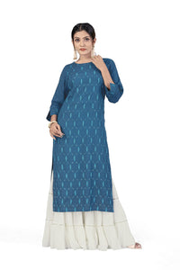 Fashion Dream Women Viscose Rayon Sequence Embroidered Straight Kurti