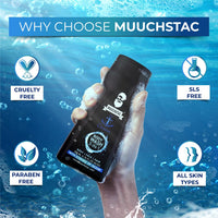 Muuchstac Ocean 3-in-1 Body Wash for Men | Clear Skin, Controls Sweat, Fights Body Acne & Bad Odour, Shower Gel for Long-Lasting Fresh | 182 ml