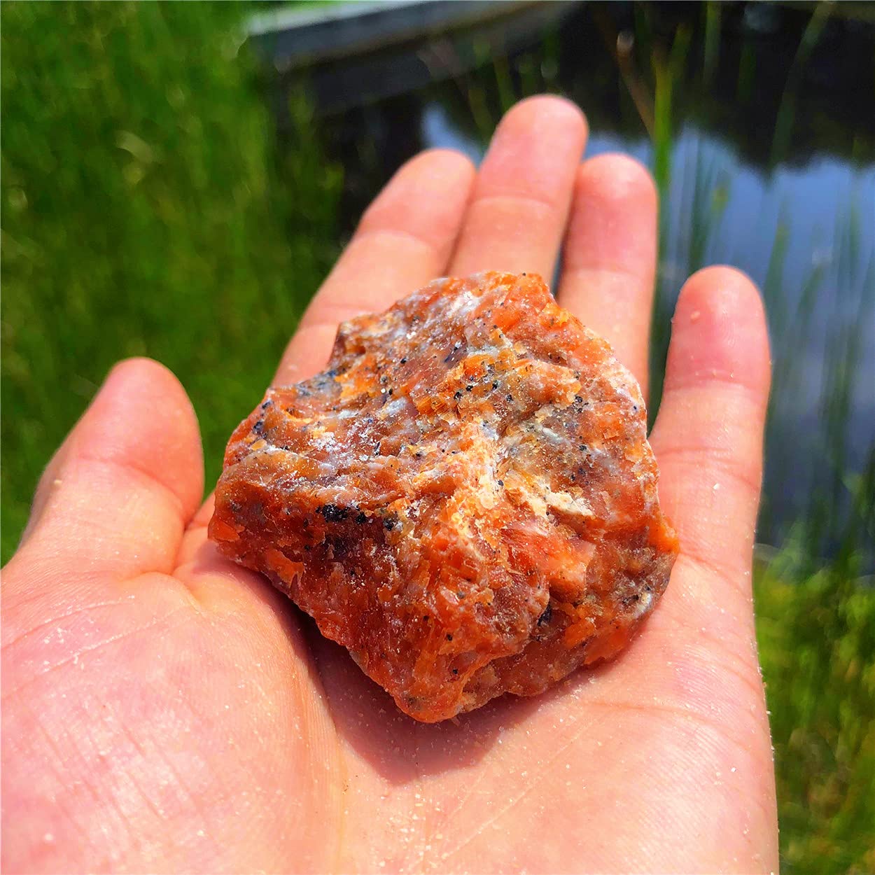 Zenkeeper 1Lb Large Rough Sunstone Bulk Raw Sunstone Crystal Natural Sunstone Chunks Crystals Healing Stones 1 pound - ROUGH