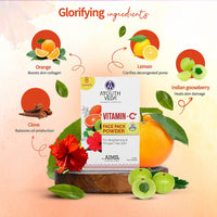 Ayouthveda Vitamin C Face Pack Powder Men & Women | Helps to reduce Pigmentation & Acne & Enhances skin Glow|Enriched with Fruits and Herbs | Makes Skin Soft & Supple (10g X 8 Sachets)(Pack Of 1)