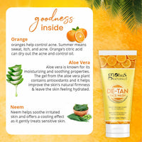 Globus Naturals De Tan Face Wash & Facial Kit Combo, Tan Removal Formula, For All Skin Types