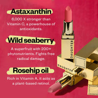 DAUGHTER EARTH - Agent of Change-Lipstick | Vegan Plant Based Highly Pigmented Natural Lightweight Non Drying Lip Color | Long Lasting Phytonutrient Lipstick With Vit E & Bakuchiol | UV Protection | 4g