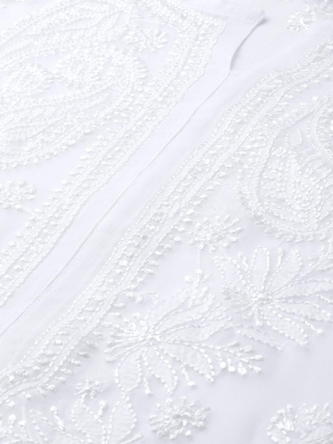 Ada Lucknowi Hand Embroidered Chikankari Women's  Georgette Kurta Kurti with Slip