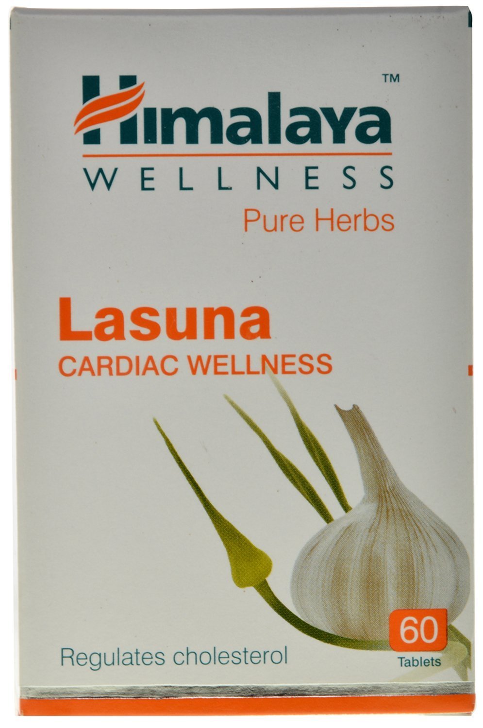 Himalaya Pure Herbs Lasuna Cardiac Wellness Tablets, White, 250 mg, 60 Count