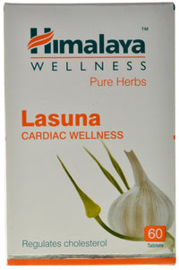Himalaya Pure Herbs Lasuna Cardiac Wellness Tablets, White, 250 mg, 60 Count