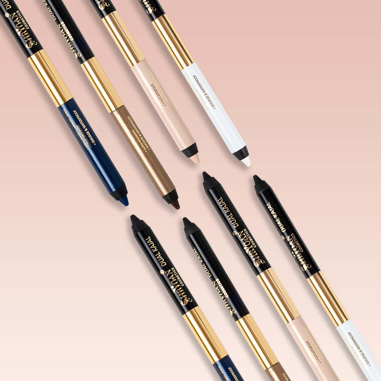 Shryoan Shimmery Dual Kajal with Sharpener | Waterproof | Long-Lasting | Black & Brown Shades | Long lasting smudge proof| Sweat proof Formula | 24-Hour Wear (Pack of 1)