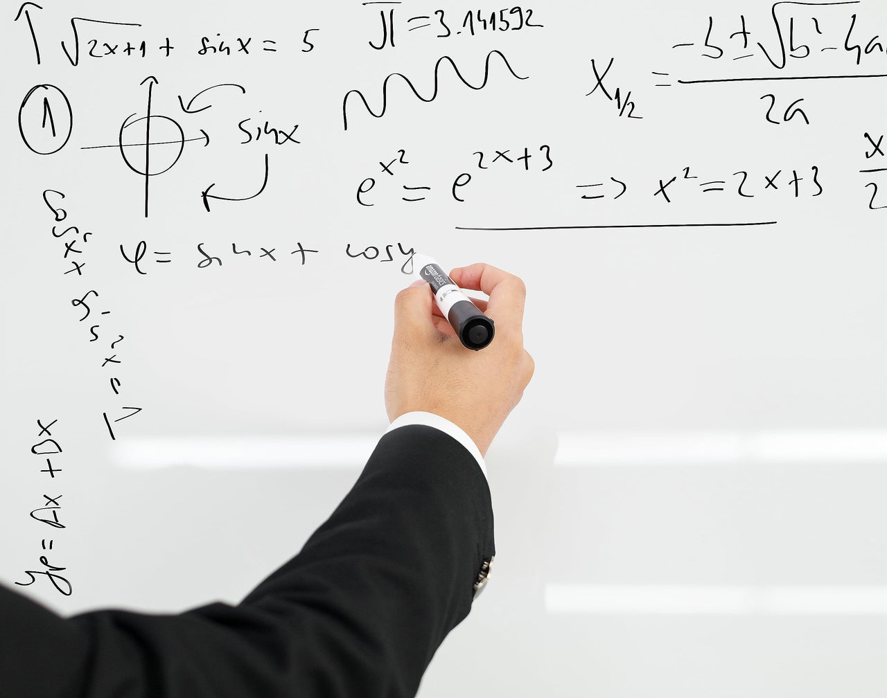 Basics 12-Pack Low-Odor Chisel Tip Dry Erase White Board Markers - Black 1 Count (Pack of 12)