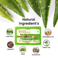 Khadi organique handmade aloevera soap pack of 3 100% herbal natural soap