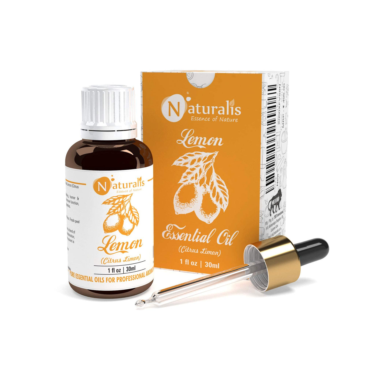 Naturalis Essence of Nature Cold Pressed Lemon Essential Oil 100% Pure, Natural & Undiluted Therapeutic Grade for Skin Pigmentation, Face, Hair, Aromatherapy and Massage - 30ml