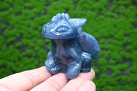 Anlingem Healing Crystal Stone Human Reiki Skull Figurine Statue Sculptures Labradorite Fly Dragon Crystal (Blue Aventurine) AL-Bats Blue Aventurine