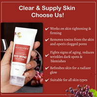 GLAMVEDA Red Wine Peel Off Mask - Anti-Aging, De-Tan & Glowing Skin Treatment. Removes Blackheads, Dark Spots, Minimizes Wrinkles, Suitable for All Skin Types, 100g