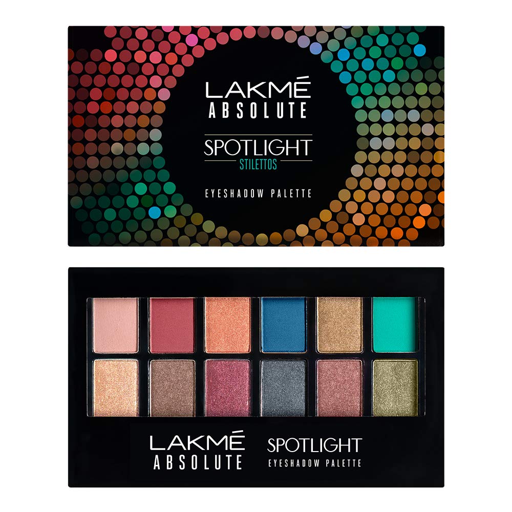 Lakmé Absolute Spotlight Eye Shadow Palette, Berry Martini, 12 G - Berry Martini, Shimmery, Matte